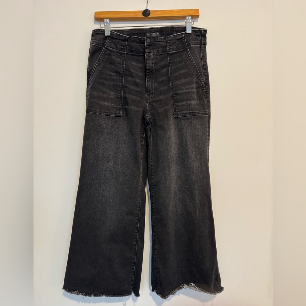 Kut From The Kloth Meg Utility Wide Leg Raw Hem black - size 6 - Picture 4 of 7